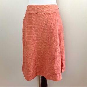 Kimchi Blue Orange Embroidered Midi Skirt Size 7 Urban Outfitters